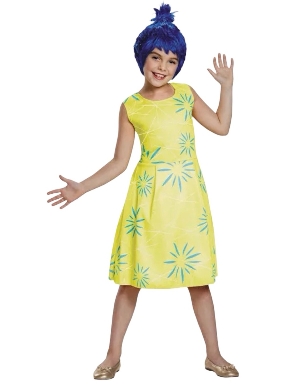 Inside Out Joy costume Pixar size 4 / 6X dress and wig included EUC